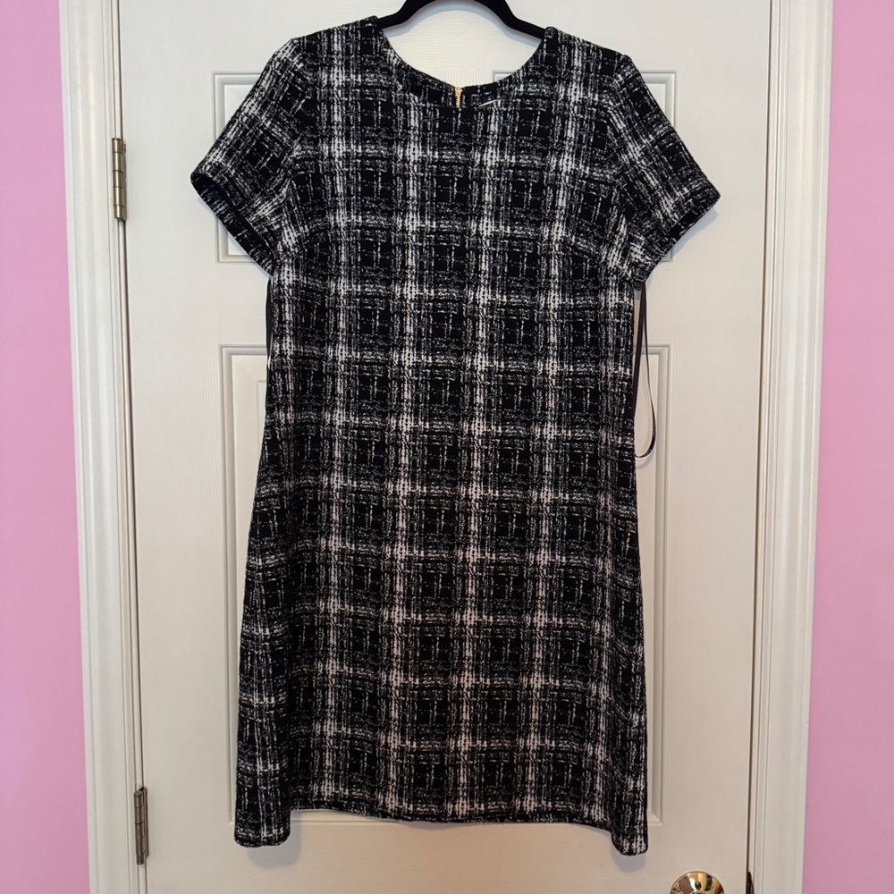 Calvin Klein Black and White Checkered Mini Dress